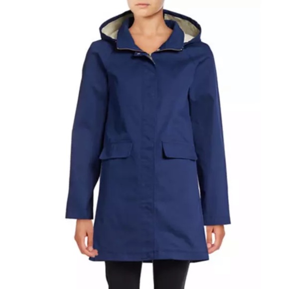 Kate Spade Coat Navy Blue Hood Zipper size Small